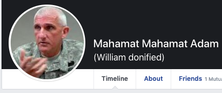 Fake Facebook profile showing a real general's picture