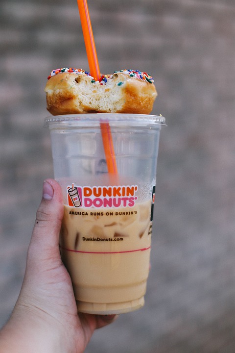 Dunkin Donuts drink & donut. The company was hit with a credential stuffing attack.
