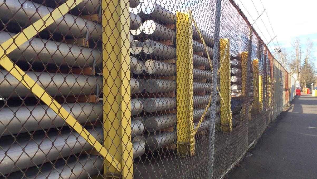 Aluminum at the Hydro plant in Portland, Oregon.