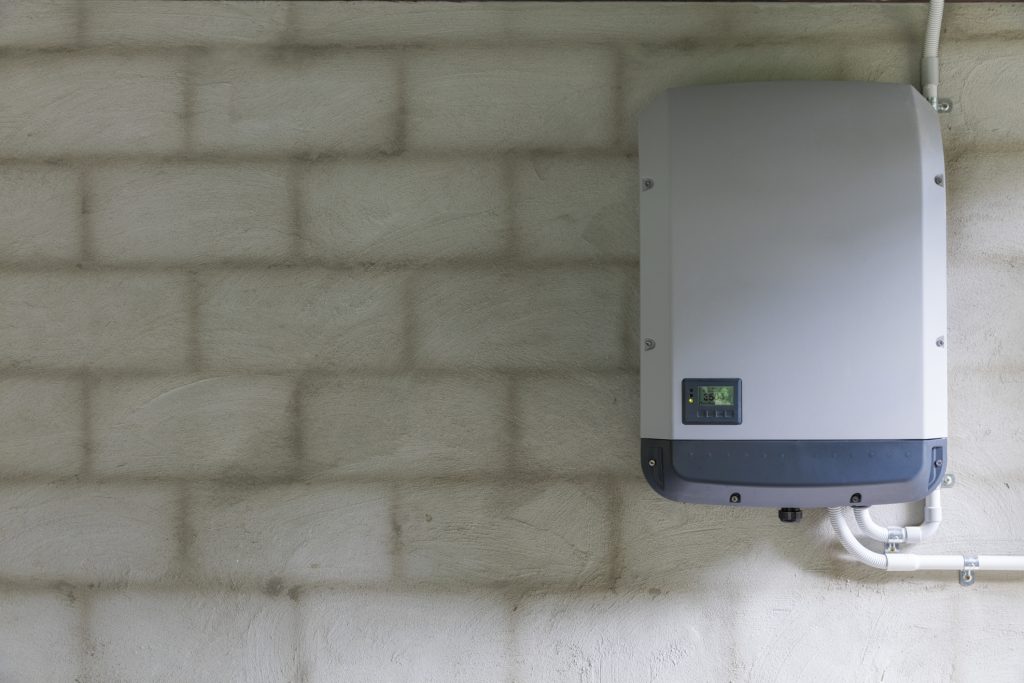Solar inverter on a wall