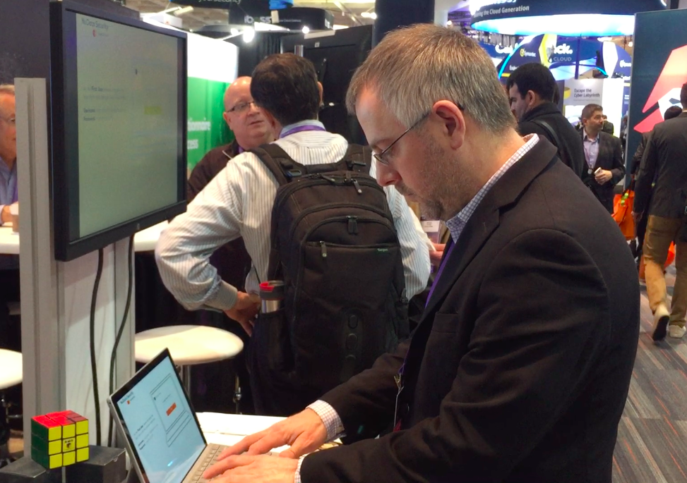 Man provides typing sample for typing authentication
