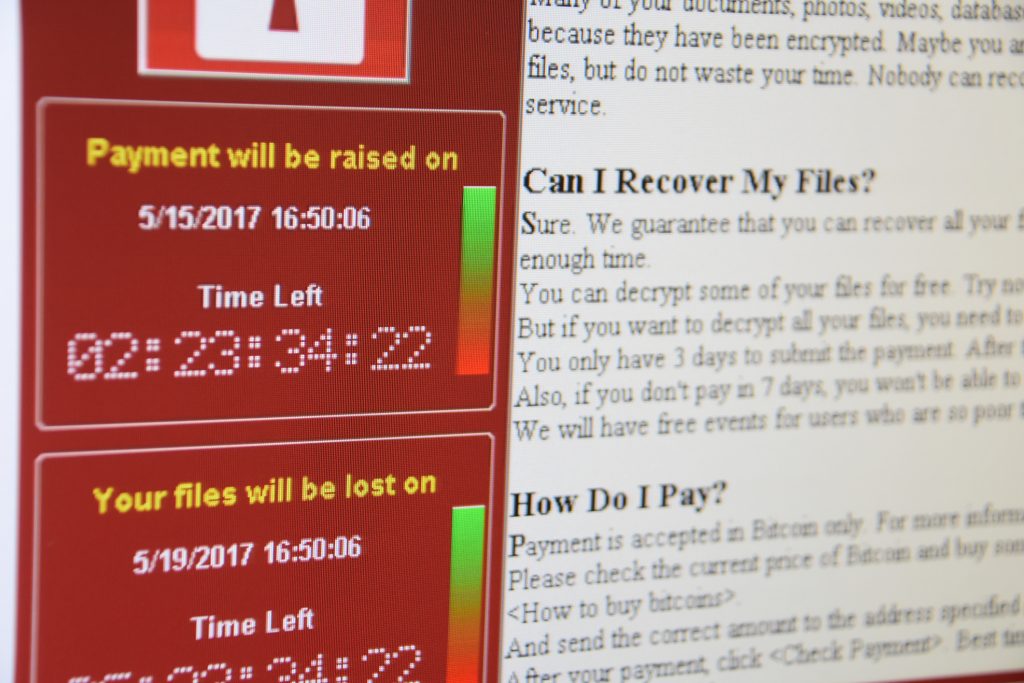 ransom note from ransomware attack