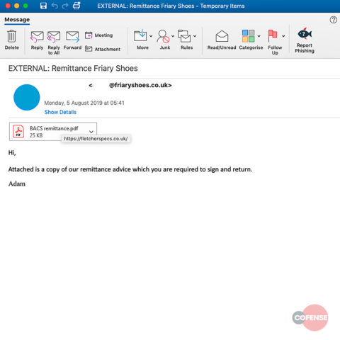 Email carrying a RAT