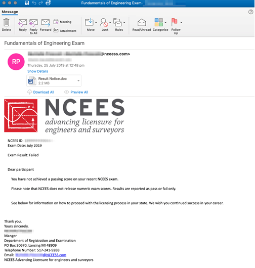 RAT message used in a malicious email campaign