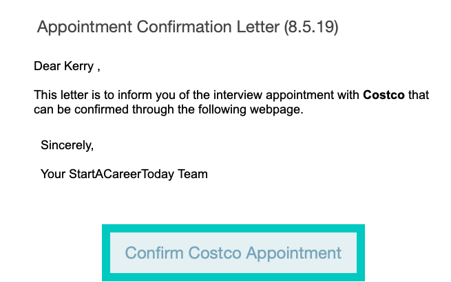 Costco job email from Walmart job spam sender Start A Career Today