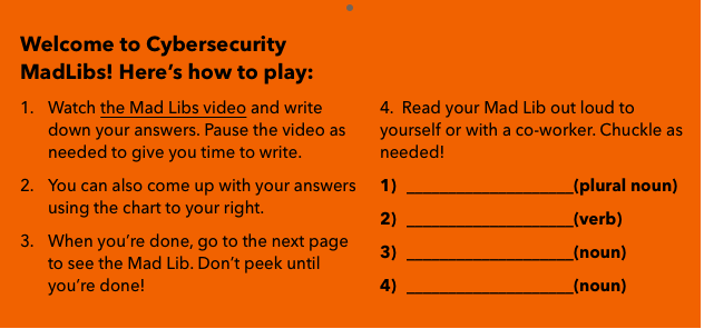 mad libs instructions