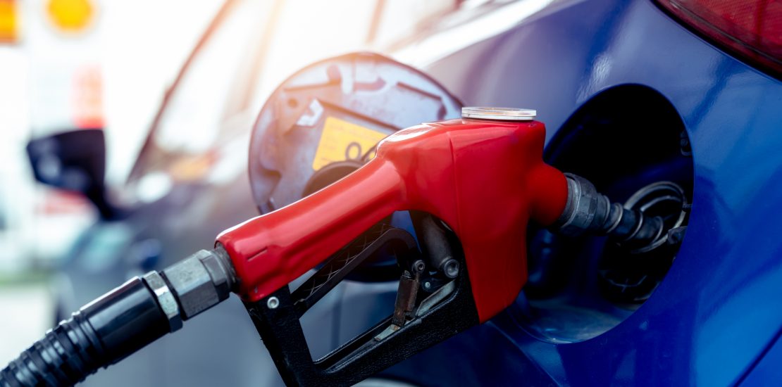 gas pump hose in car