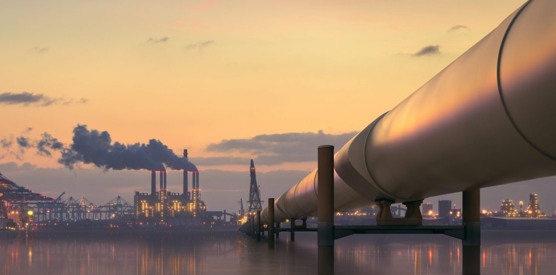 Pipeline in industrial district